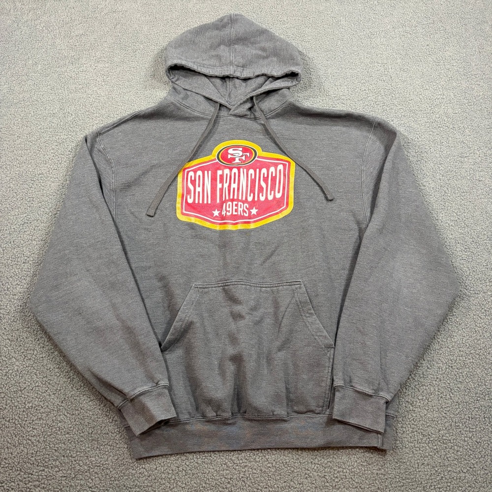 New Era Hoodie Mens L Gray San Francisco 49ers NFL Team Apparel Pullover Graphic